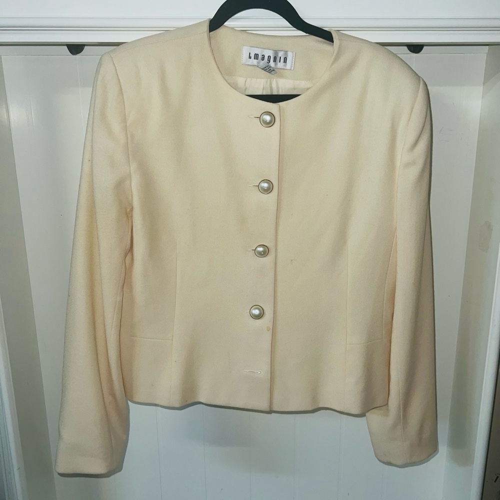 L MAGNIN Vintage Cream Women's Jacket